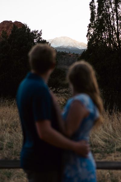 Drew and Madison look at Pikes Peak
