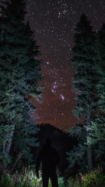 A self portrait with Orion from the mountains of the Black Hills